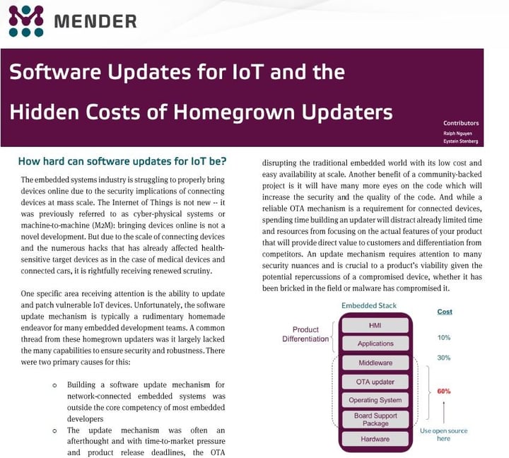 The Hidden Costs of Homegrown Updaters and a Requirements Checklist for OTA | Mender
