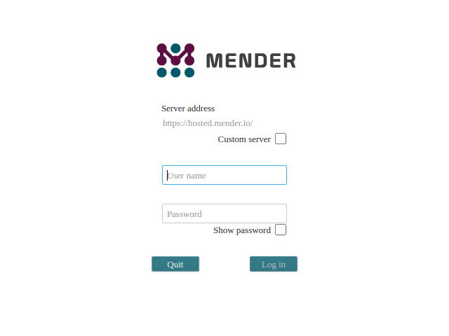 Mender Easy Installer image asking for Hosted Mender credentials (step 4)