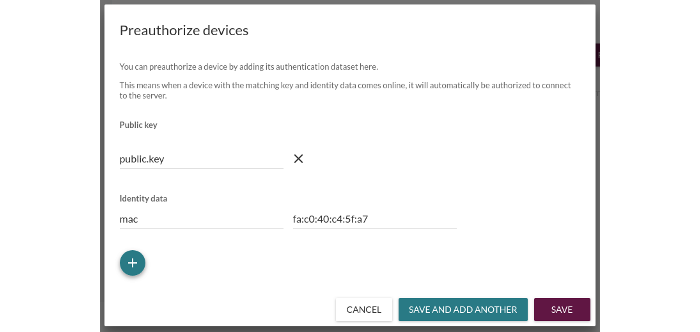 Preauthorize device in UI